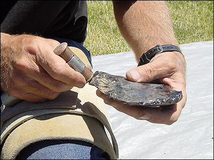 Iron Wood Embers - New pressure flaking flint knapping kit, hand